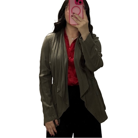 Altar’d State Olive/Army Green Drape Front Jacket Size M Fall Layer - Picture 4 of 4